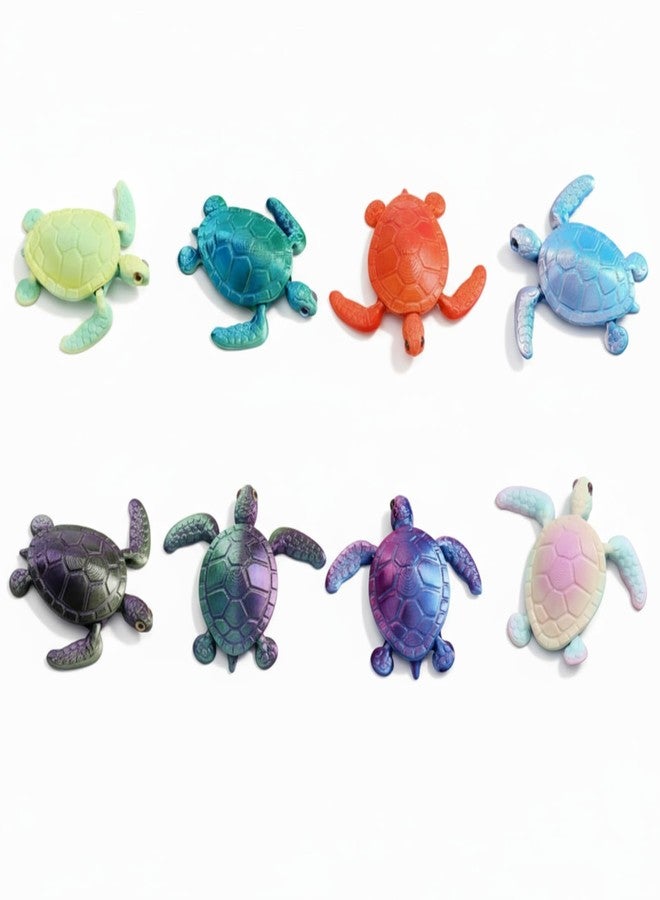 Soulchen 12 Pcs 3D Printed Turtle 3D Printed Animals Sea Turtles Toys Gradient Colors Flexible Animals Statue Desk Fidget Funny Positive Motivational Gifts for Office Home Decor - Image 1